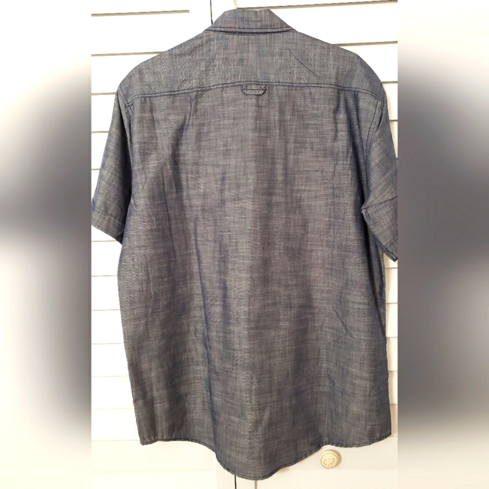 Sean John Tailored Fit Blue Grey 100 % Cotton, Short sleeves NWT Size XL - Picture 2 of 14